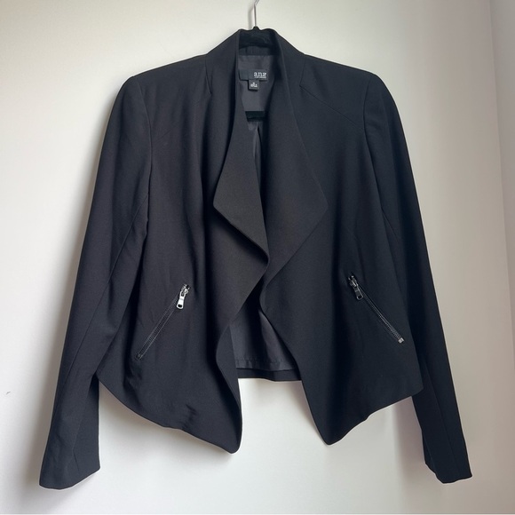 a.n.a Black Asymmetrical Blazer with Waterfall Front - Size Medium - Picture 1 of 7